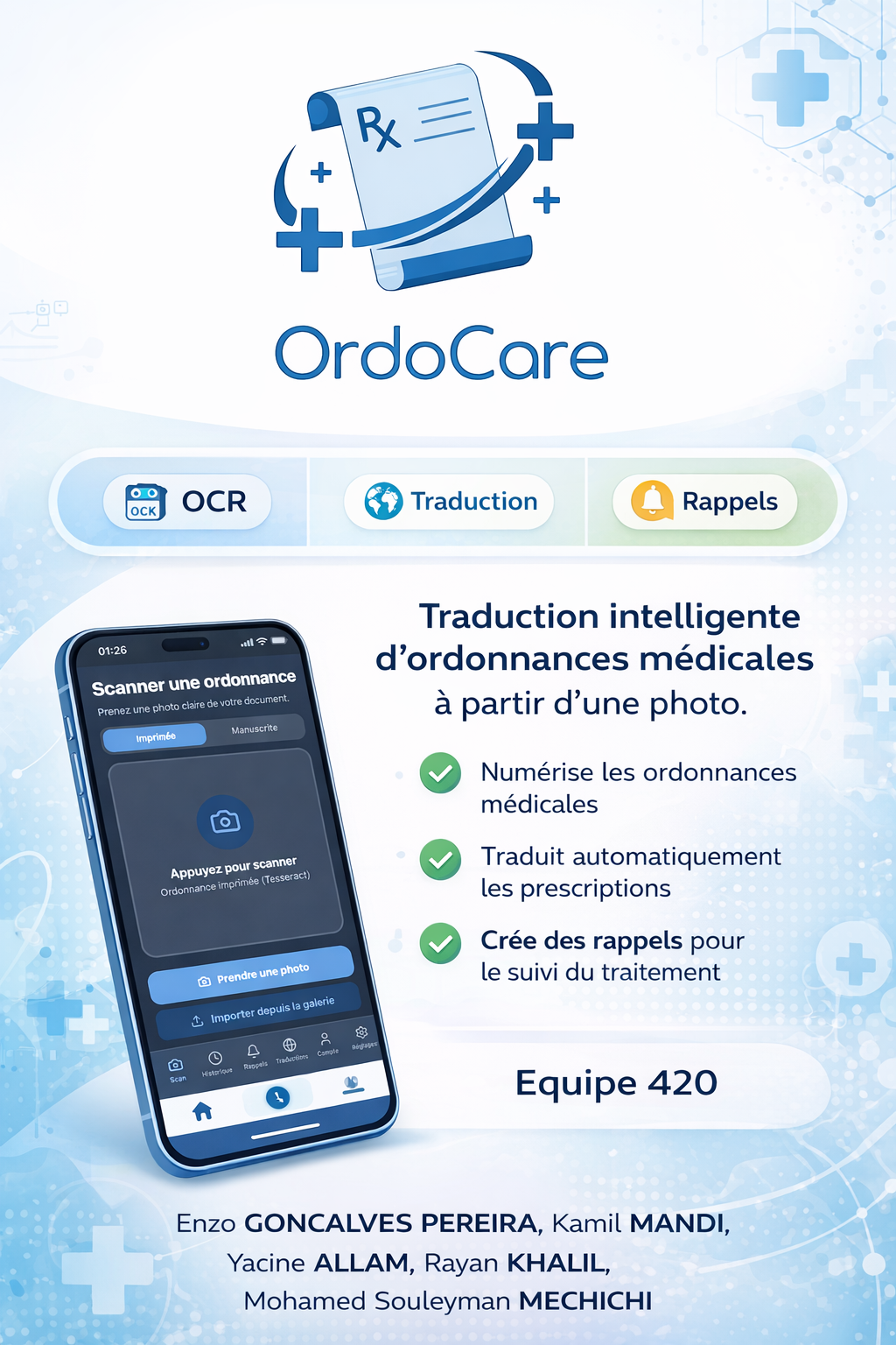 OrdoCare - Traduction d’ordonnance médicale